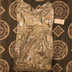 Tobi Silver Sequin dress